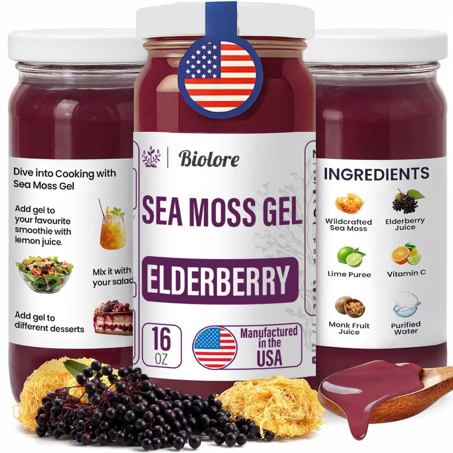 Elderberry Sea Moss Gel - 16 Oz