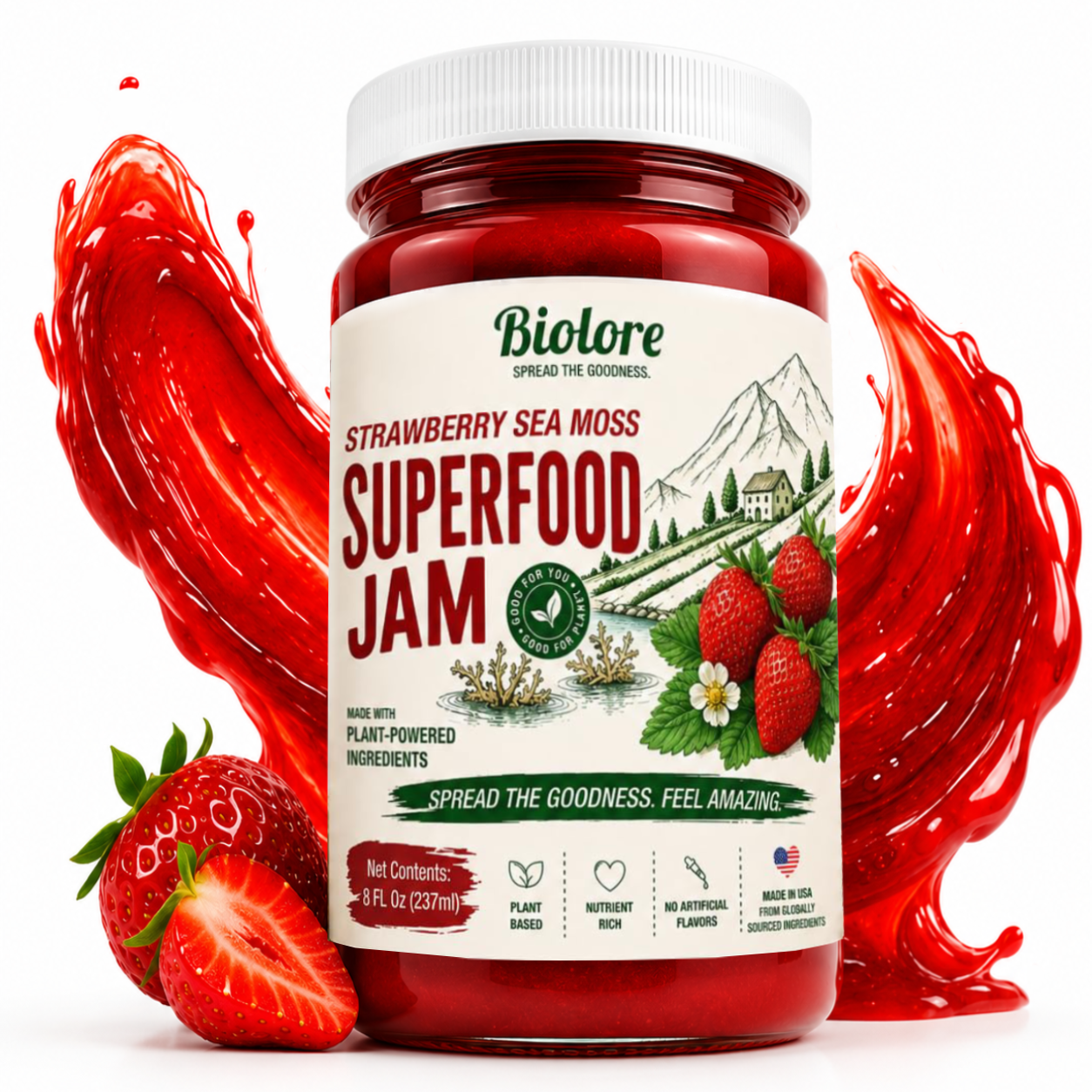 Biolore Strawberry Sea Moss - Superfood Jam 8 oz