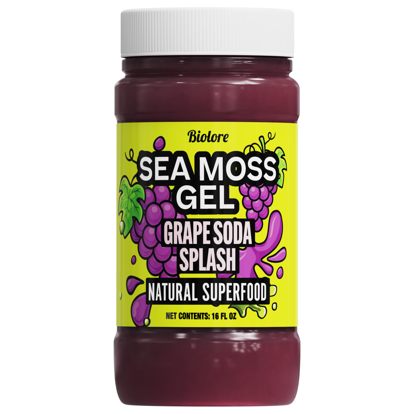 Grape Splash Sea Moss Gel 16 oz – Refreshing Superfood Snack