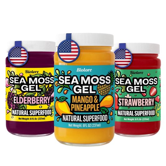 Sea Moss Gel (Pack of 3) Mango Pineapple, Strawberry, Elderberry – Sea Moss Starter Pack