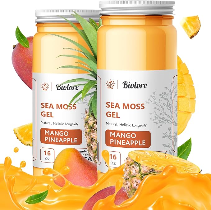 Mango-Pineapple Sea Moss Gel, Essential Vitamins Trace Minerals Superfood, Jam, Jelly & Sweet Spread Gifts 16OZ