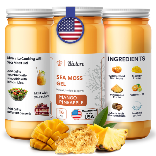 Mango-Pineapple Sea Moss Gel, Essential Vitamins Trace Minerals Superfood, Jam, Jelly & Sweet Spread Gifts 16OZ