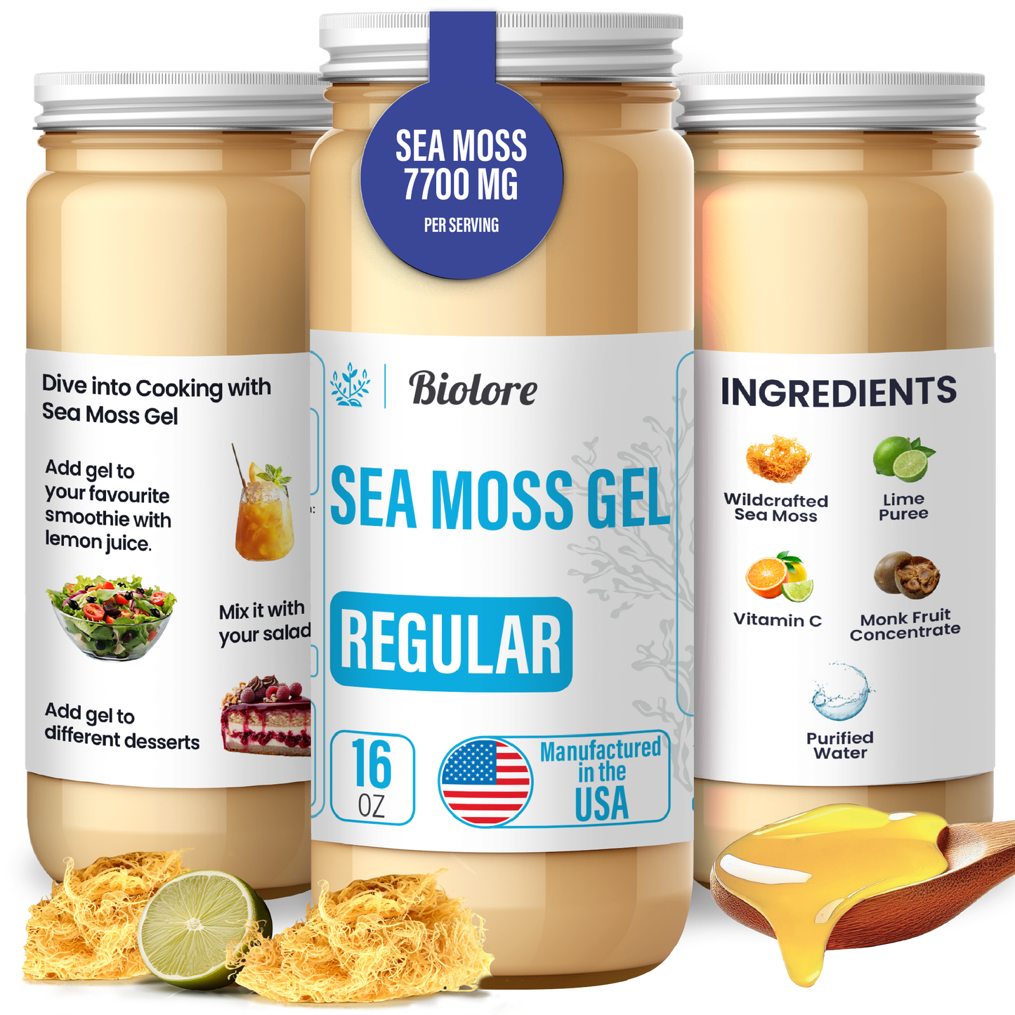 Regular Sea Moss Gel, Essential Vitamins Trace Minerals Superfood, Jam, Jelly & Sweet Spread Gifts 16OZ